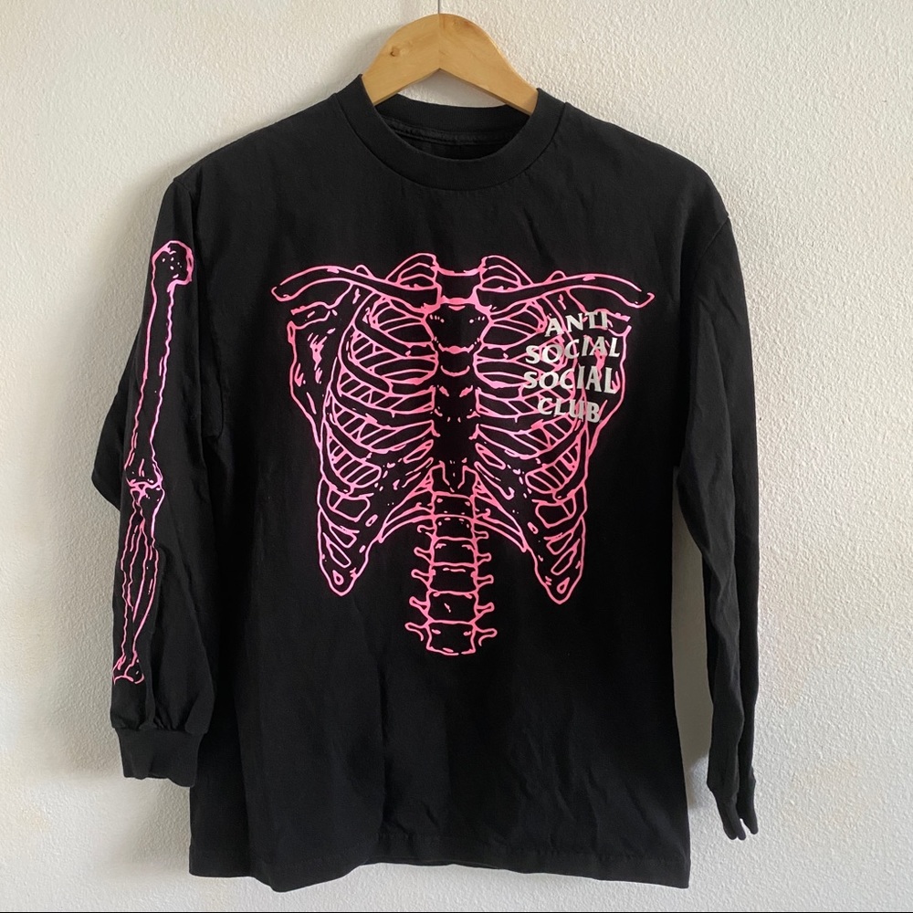 Anti Social Social Club Car Underwater Long Sleeve Tee Medium Black Pink